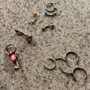 Elegant Silver and Pink body Jewelry .